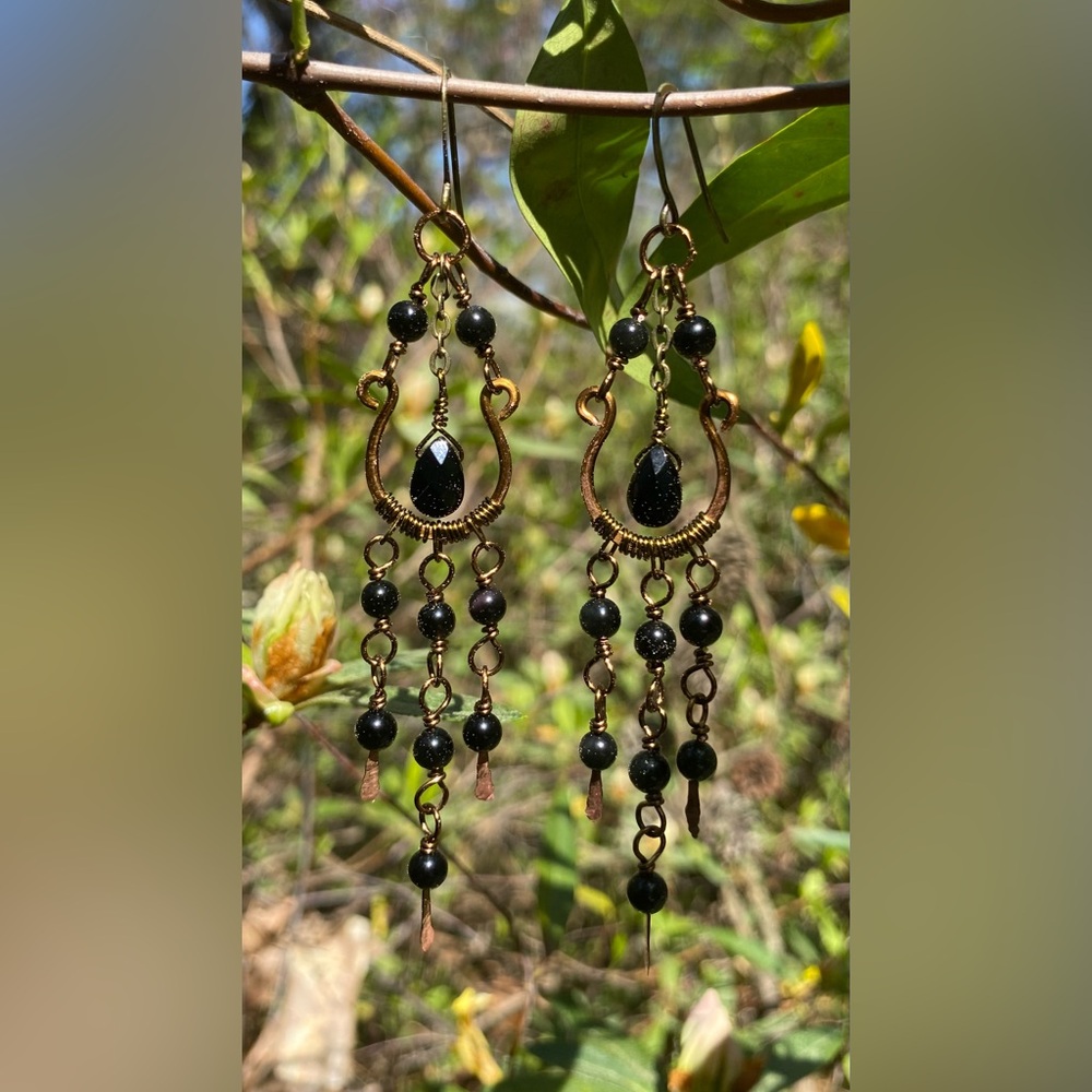 Obsidian Chandelier Earrings